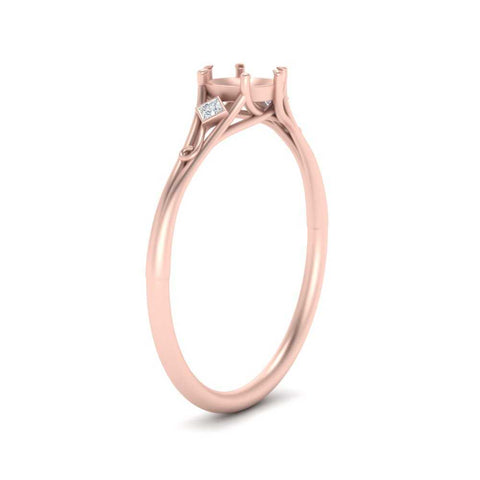 Bezel Three Stone Semi Mount Engagement Ring