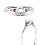 Load image into Gallery viewer, Bezel Three Stone Semi Mount Engagement Ring
