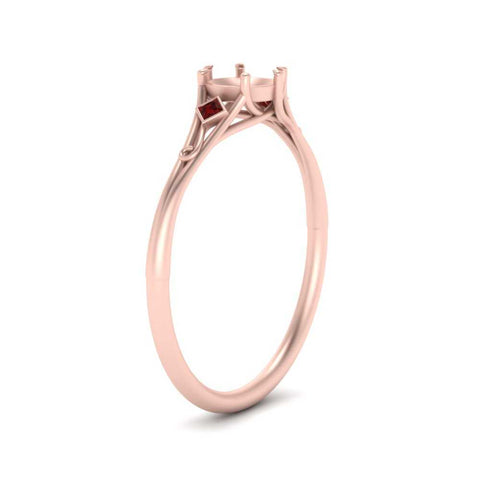 Bezel Three Stone Semi Mount Engagement Ring