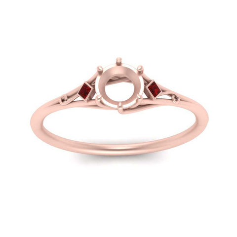 Bezel Three Stone Semi Mount Engagement Ring