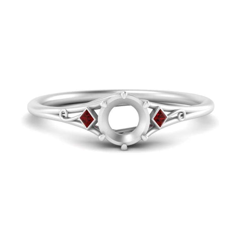 Bezel Three Stone Semi Mount Engagement Ring