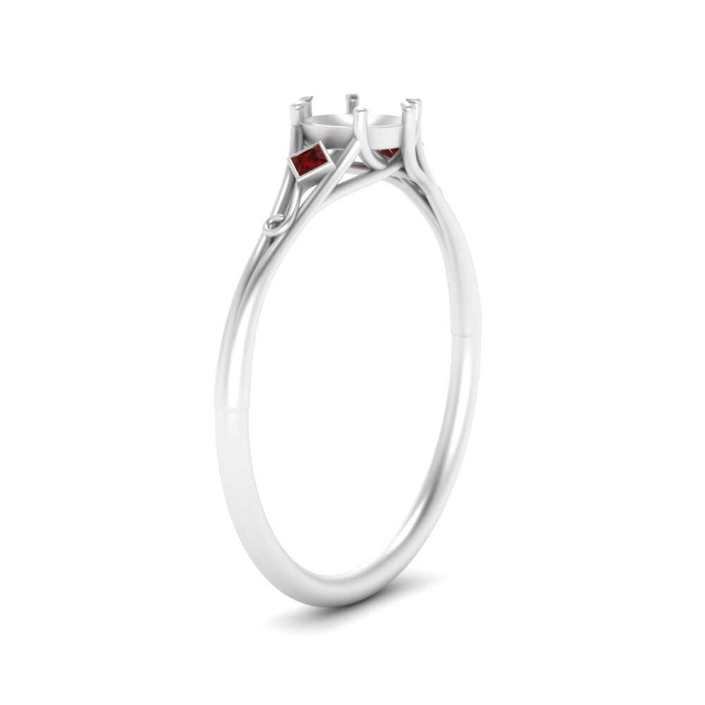 Bezel Three Stone Semi Mount Engagement Ring