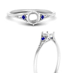 Load image into Gallery viewer, Bezel Three Stone Semi Mount Engagement Ring
