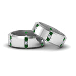 Load image into Gallery viewer, beveled-gay-diamond-ring-emerald-in-950-Platinum-FDLG8113BGEMGR-NL-WG
