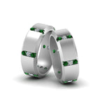Load image into Gallery viewer, beveled-gay-diamond-ring-emerald-in-950-Platinum-FDLG8113BGEMGR-NL-WG
