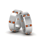 Load image into Gallery viewer, beveled-gay-diamond-ring-with-orange-sapphire-in-14K-white-gold-FDLG8113BGSAOR-NL-WG
