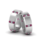 Load image into Gallery viewer, beveled-gay-diamond-ring-with-pink-sapphire-in-950-Platinum-FDLG8113BGSADRPI-NL-WG
