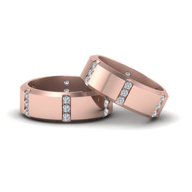 Beveled Gay Ring With Diamonds