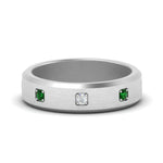 Load image into Gallery viewer, beveled-mens-emerald-anniversary-band-in-white-gold-fd10394bgemgr-nl-wg
