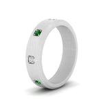 Load image into Gallery viewer, beveled-mens-emerald-anniversary-band-in-white-gold-fd10394bgemgrangle2-nl-wg
