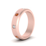 Load image into Gallery viewer, beveled-mens-orange-sapphire-anniversary-band-in-rose-gold-fd10394bgsaorangle2-nl-rg
