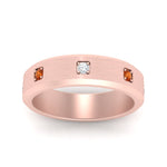 Load image into Gallery viewer, beveled-mens-orange-sapphire-anniversary-band-in-rose-gold-fd10394bgsaorangle5-nl-rg
