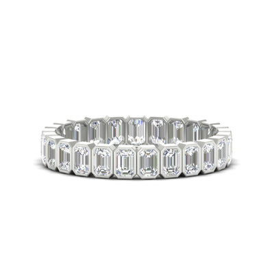 Bezel 2.50 Carat Emerald Cut Eternity Diamond Band