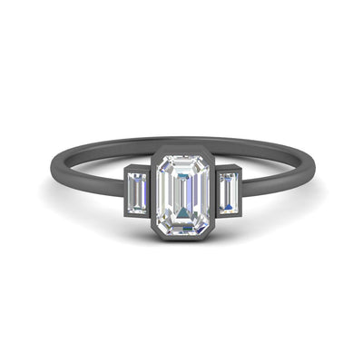 3 Stone Bezel Set Emerald Ring