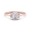 Thumbnail 1 - 3 Stone Bezel Set Emerald Ring
