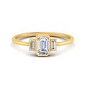 Thumbnail 8 - 3 Stone Bezel Set Emerald Ring