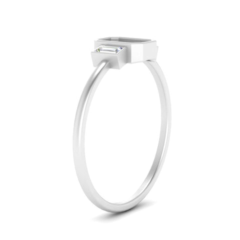 Semi Mount Bezel 3 Stone Emerald Accent Stones Ring