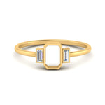 Load image into Gallery viewer, Semi Mount Bezel 3 Stone Emerald Cut Ring
