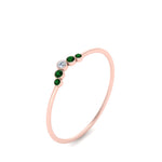 Load image into Gallery viewer, bezel-curved-wedding-diamond-ring-with-emerald-in-rose-gold-FD9431RORGEMGR-NL-RG.jpg
