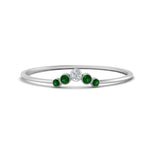 Load image into Gallery viewer, bezel-curved-wedding-diamond-ring-with-emerald-in-white-gold-FD9431RORGEMGR-NL-WG.jpg
