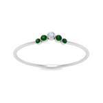 Load image into Gallery viewer, bezel-curved-wedding-diamond-ring-with-emerald-in-white-gold-FD9431RORGEMGR-NL-WG.jpg
