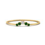 Load image into Gallery viewer, bezel-curved-wedding-diamond-ring-with-emerald-in-yellow-gold-FD9431RORGEMGR-NL-YG.jpg
