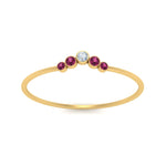 Load image into Gallery viewer, bezel-curved-wedding-diamond-ring-with-pink-sapphire-in-yellow-gold-FD9431RORGSADRPI-NL-YG.jpg
