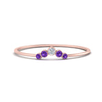 Load image into Gallery viewer, bezel-curved-wedding-diamond-ring-with-purple-topaz-in-rose-gold-FD9431RORGVITO-NL-RG.jpg
