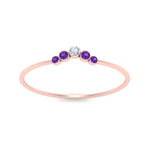 Load image into Gallery viewer, bezel-curved-wedding-diamond-ring-with-purple-topaz-in-rose-gold-FD9431RORGVITO-NL-RG.jpg
