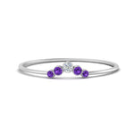 Load image into Gallery viewer, bezel-curved-wedding-diamond-ring-with-purple-topaz-in-white-gold-FD9431RORGVITO-NL-WG.jpg
