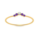 Load image into Gallery viewer, bezel-curved-wedding-diamond-ring-with-purple-topaz-in-yellow-gold-FD9431RORGVITO-NL-YG.jpg
