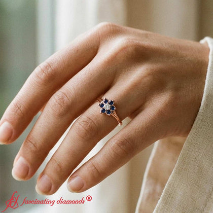 Bezel Daisy Flower Engagement Ring