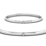 Bezel Solitaire Bangle Bracelet