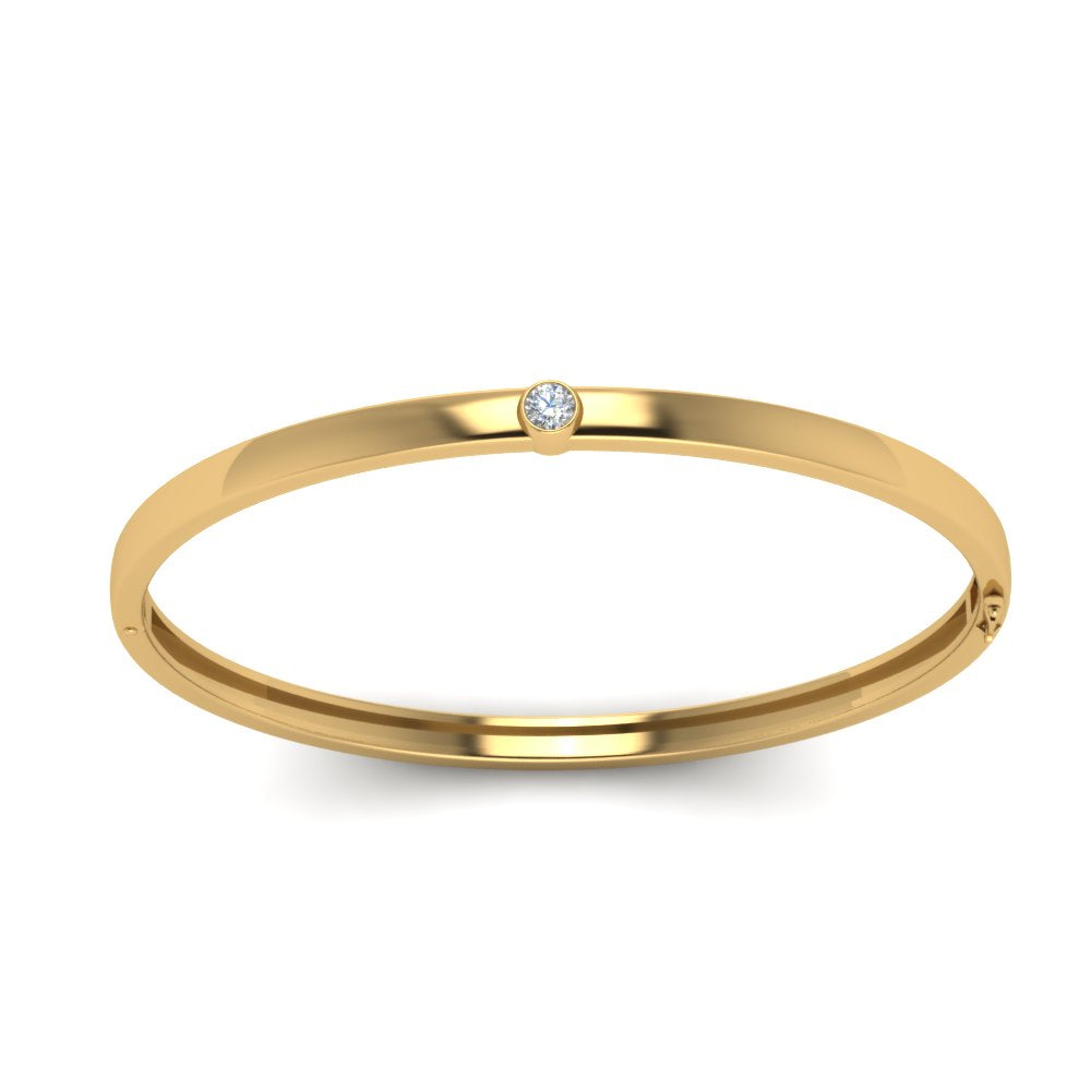 Bezel Solitaire Bangle Bracelet