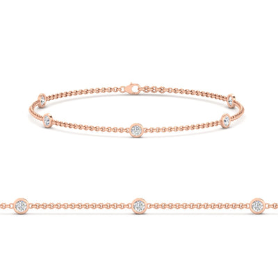 Bezel Diamond Chain Bracelet