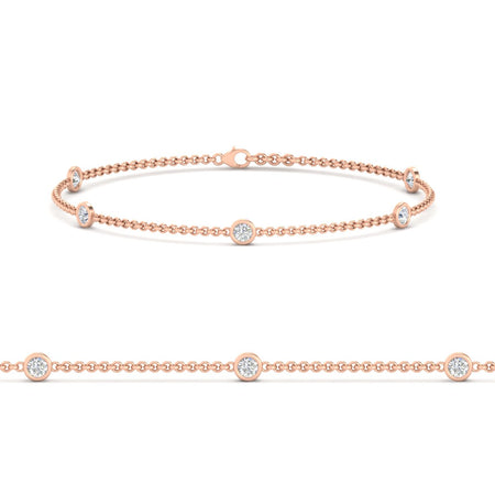 Bezel Diamond Chain Bracelet