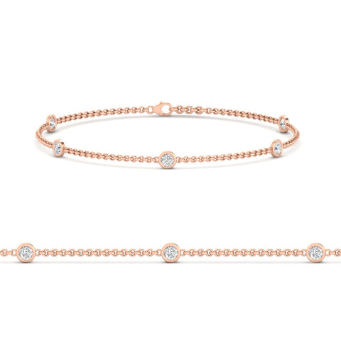 Bezel Diamond Chain Bracelet
