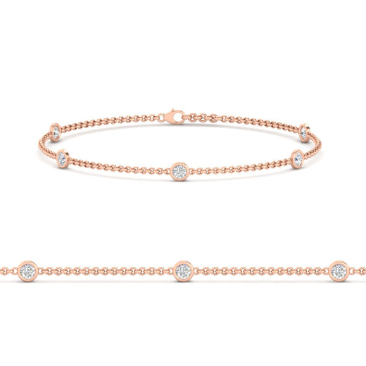 Bezel Diamond Chain Bracelet