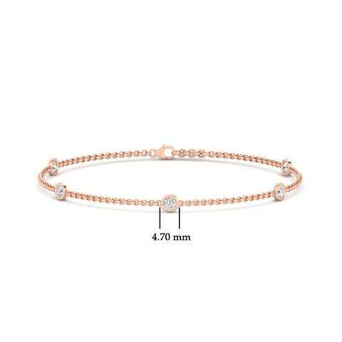 Bezel Diamond Chain Bracelet