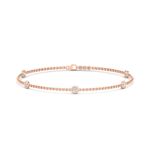 Bezel Diamond Chain Bracelet