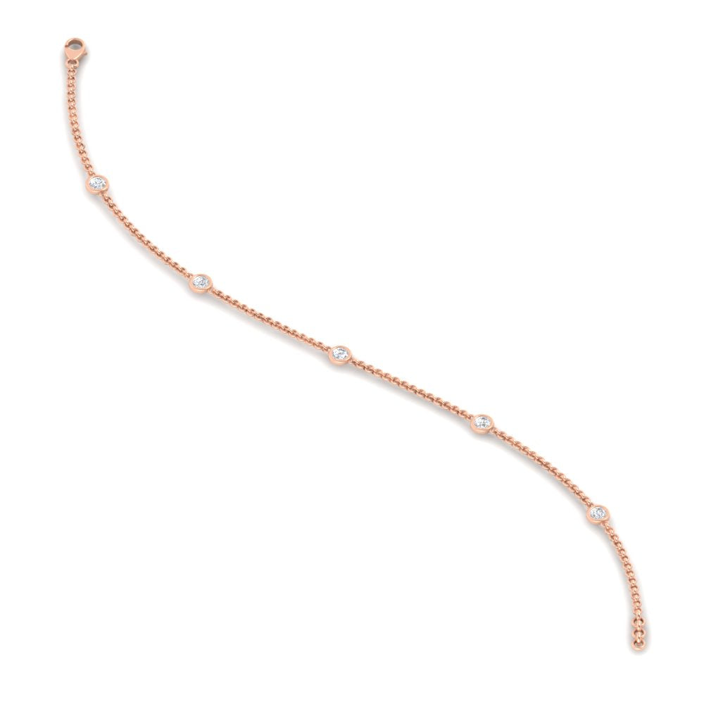 Bezel diamond chain bracelet