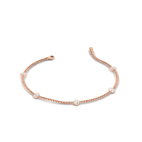 Bezel Diamond Chain Bracelet