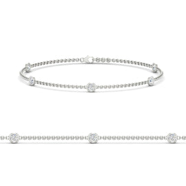 Bezel Diamond Chain Bracelet