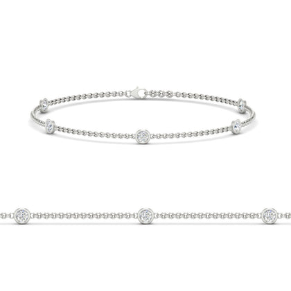 Bezel Diamond Chain Bracelet