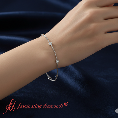 Bezel Diamond Chain Bracelet