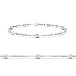 Bezel Diamond Chain Bracelet