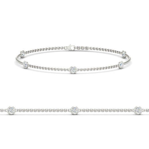 Bezel Diamond Chain Bracelet