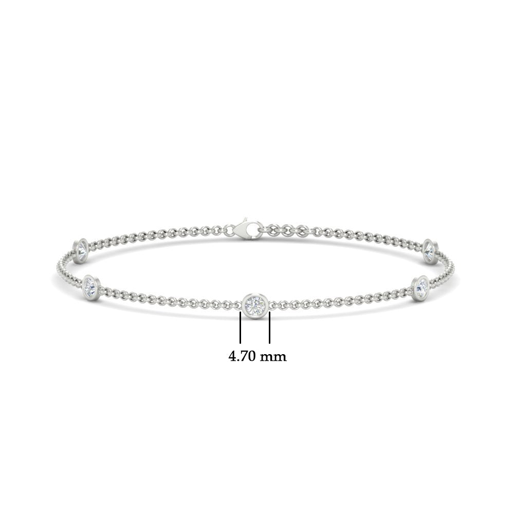 Bezel diamond chain bracelet
