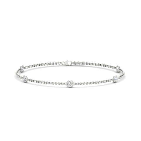 Bezel Diamond Chain Bracelet