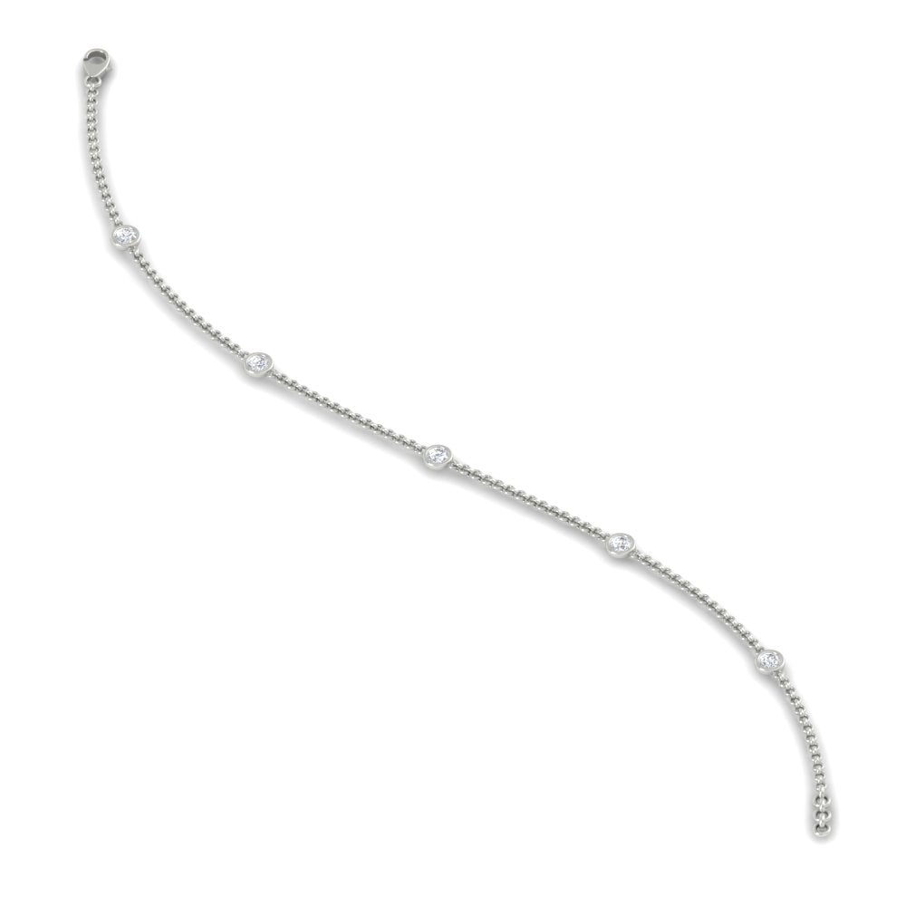 Bezel diamond chain bracelet